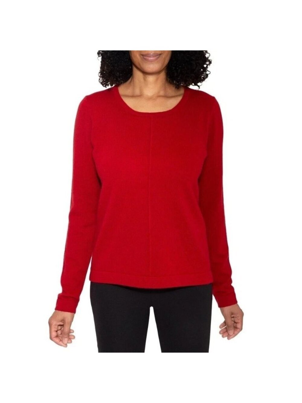 NWT Mario  Serrani Women's M Textured Long Sleeve Red Knit Top B0505